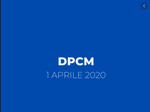 DPCM 1 APRILE COVID
